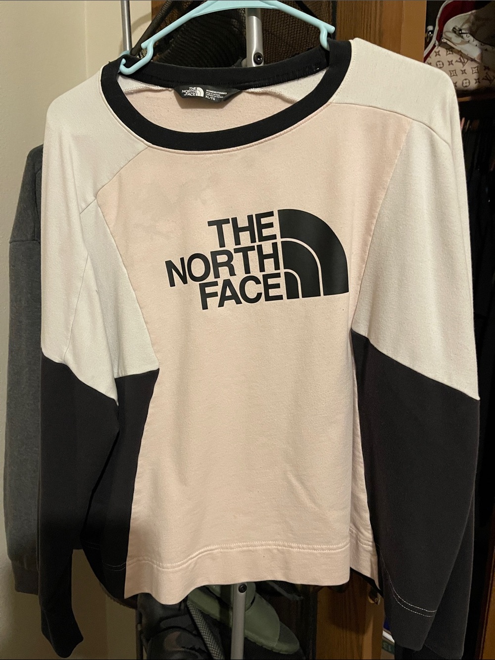 The North Face Colorblock Pullover - Light Pink, Black & Cream